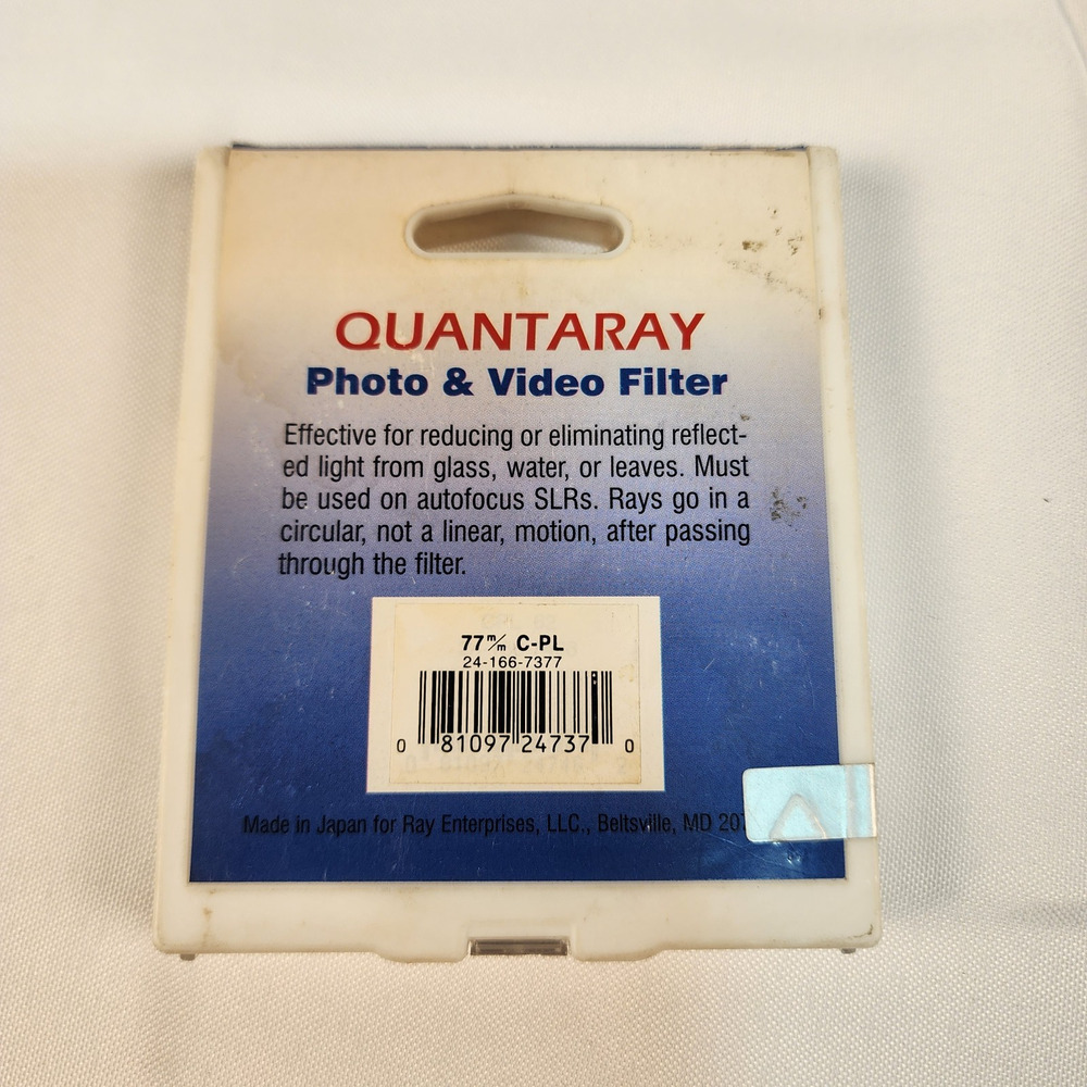 Quantaray 77mm Circular Polarizing C-PL Filter for Photo and Video
